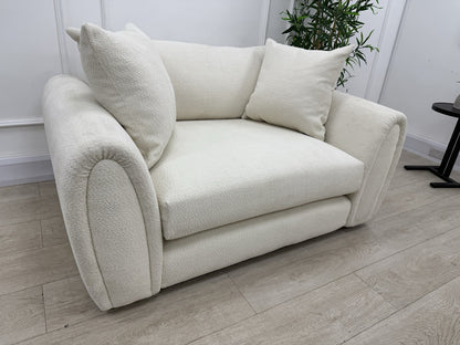 Sofology Marble Arch Loveseat Cuddle Chair In Cream Boucle Fabric