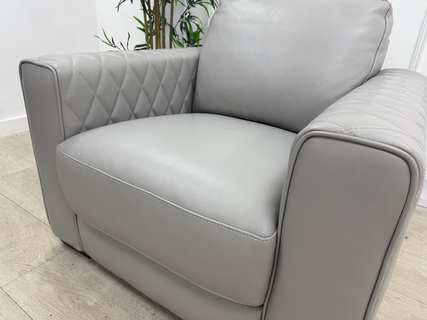 DFS Cohen Armchair In Misty Grey Leather