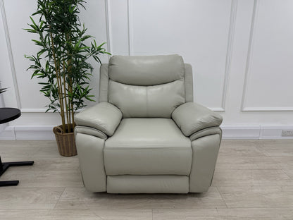 DFS Trek Power Recliner Chair In Grey Leather