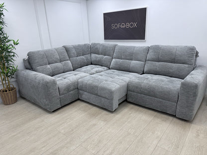 DFS Steller Power Slider Corner Sofa In Mist Grey