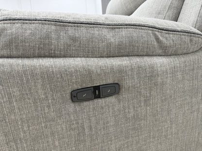 DFS Trek Storeaway Power Recliner Corner Sofa In Light Grey