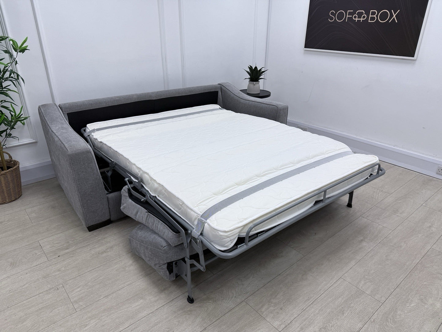 Furniture Village Optimus 3 Seater Sofa Bed In Grey Fabric
