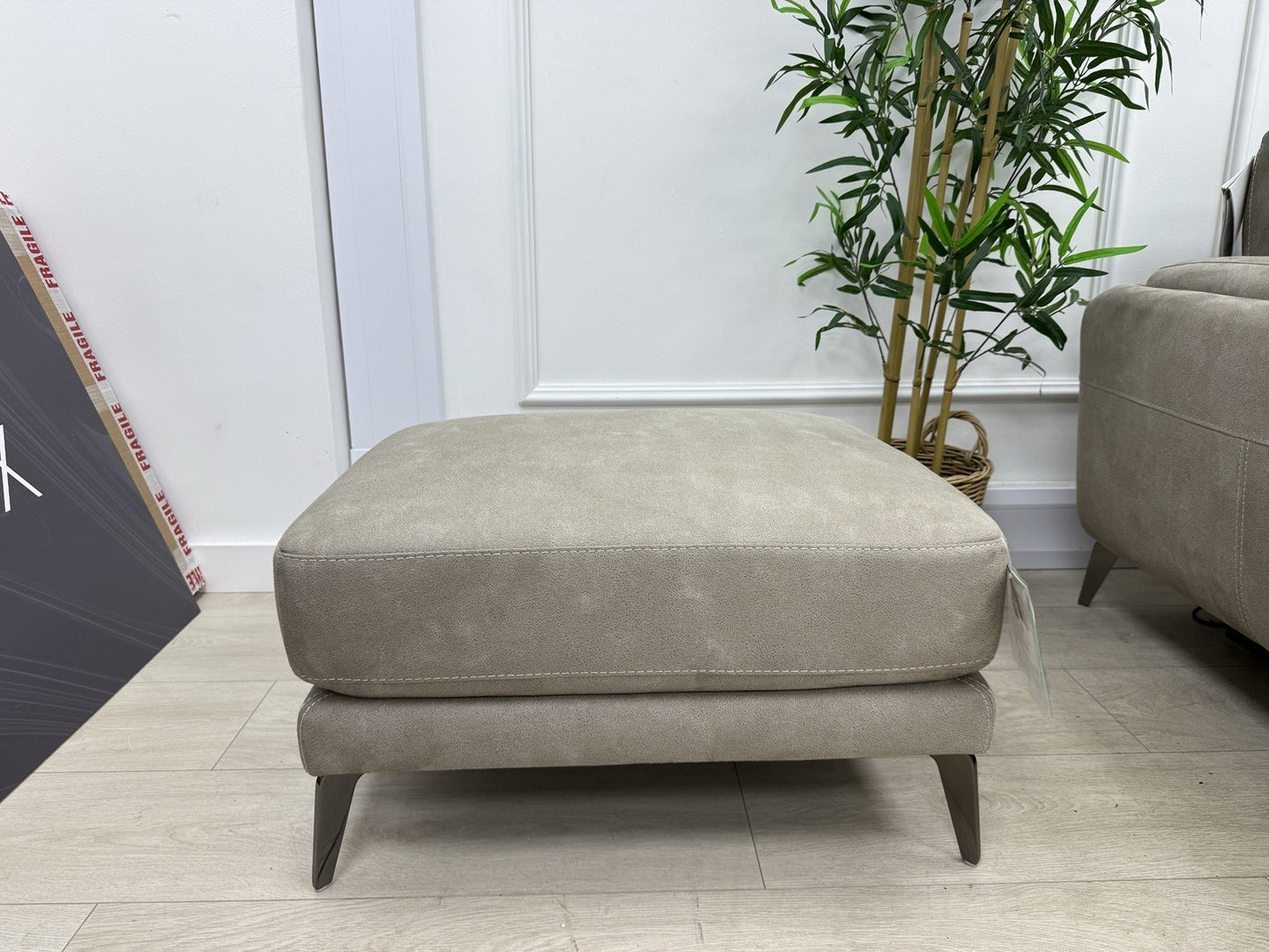 DFS San Mateo Footstool In Arizona Stone Fabric