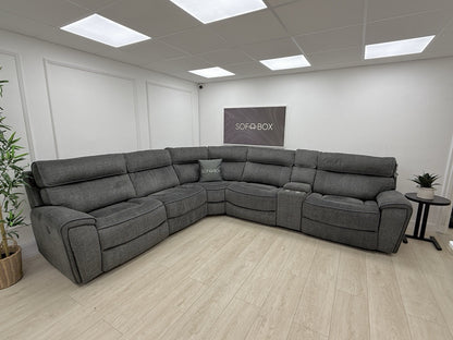 Harvey's Brooklyn 3 X Power Recliner Corner Sofa In Charcoal