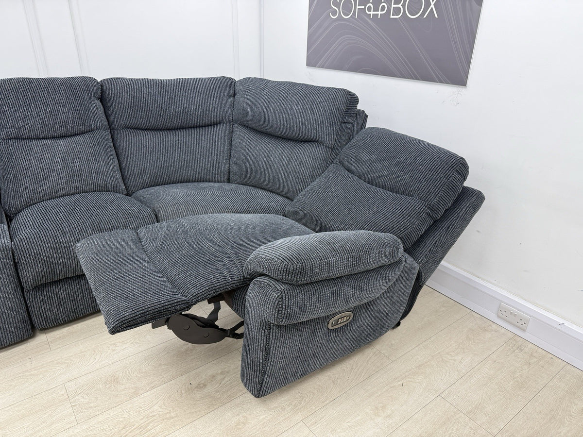 La-Z-Boy New Tamla Power/Headrest/Lumbar Corner Sofa & Console Unit In Black