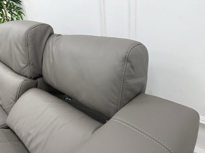 DFS Showcase Power Recliner 2 Seater Sofa In Elephant Grey Leather
