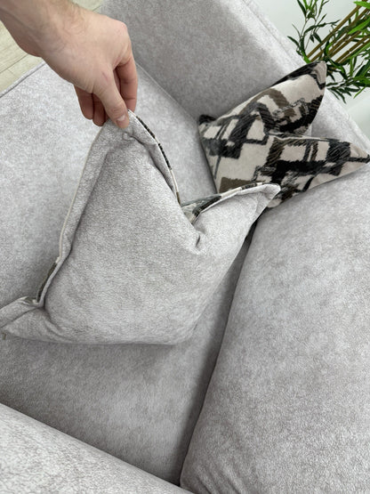 Sofology Titan Fabric Loveseat Full Back in Marina Stone/Stone Mix