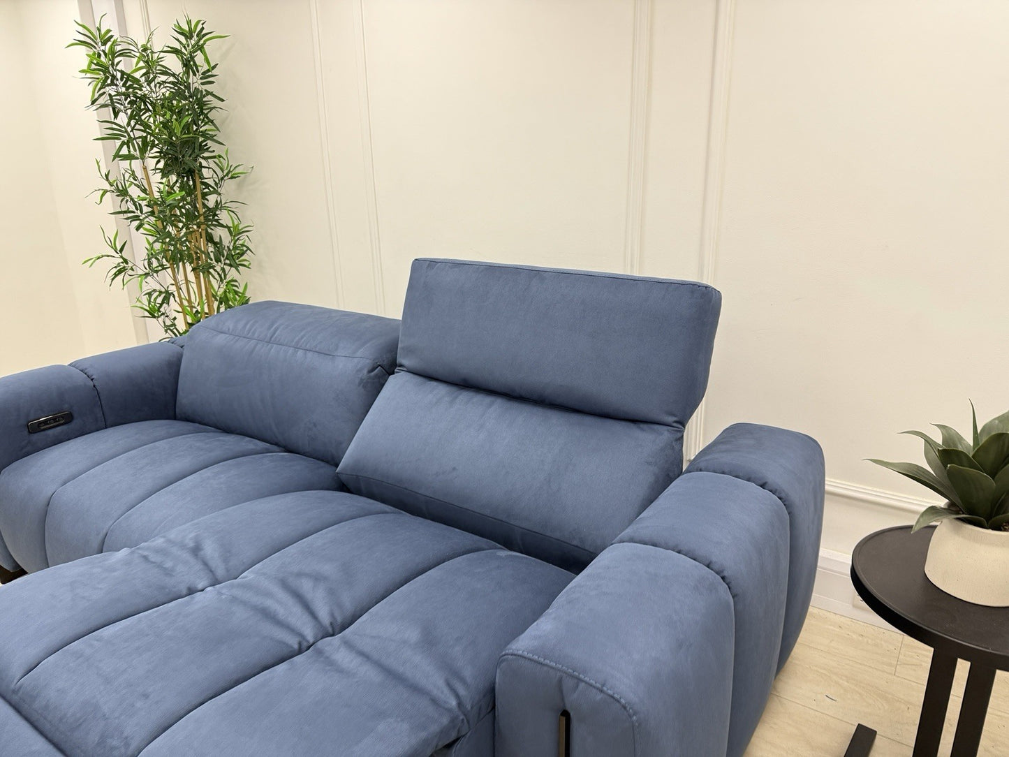Italia Living 3 Seater Power Recliner Sofa In Luna Blue