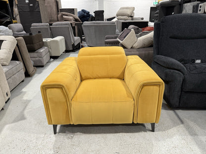 DFS Torren Power Storage Arm Recliner Chair In Mustard