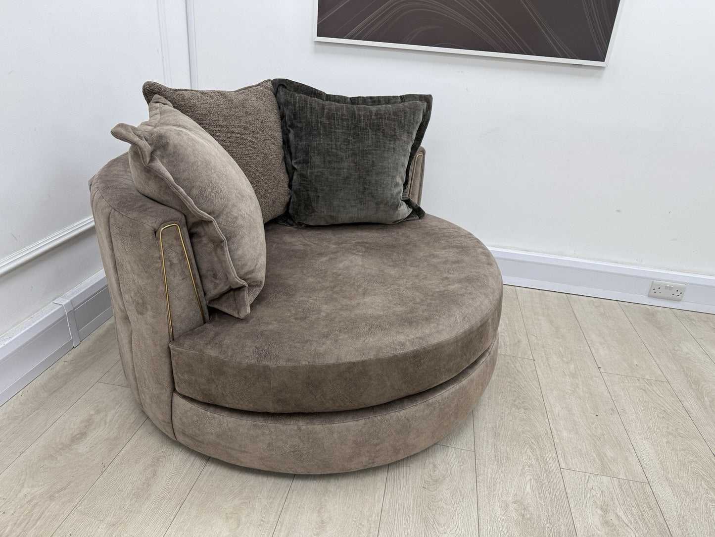DFS Devine Swivel Cuddle Chair In Chocolate