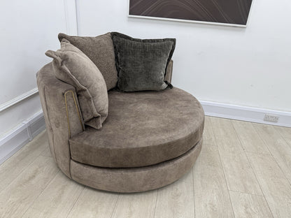 DFS Devine Swivel Cuddle Chair In Chocolate
