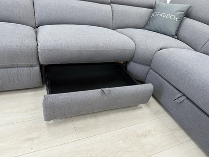 DFS Wander Power Recliner Corner Sofa In Charcoal Grey