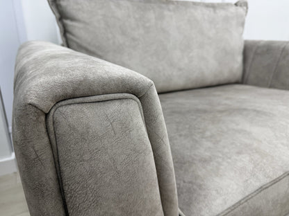 DFS Cherished Self Piped Formal Back Cuddle Chair Loveseat In Oatmeal