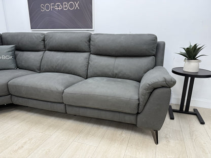 Furniture Village Contempo Power Recliner Corner Sofa In Charcoal Grey