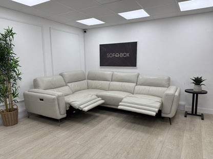DFS San Antonio Power Recliner Corner Sofa In Fossil Leather