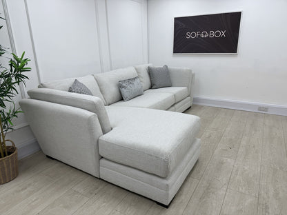 DFS Longbeach / Ada L Shape Chaise Sofa In Light Grey Fabric