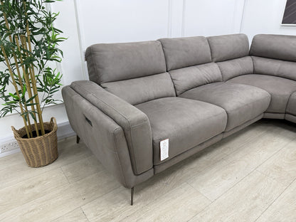 DFS San Mateo Power Recliner Corner Sofa In Arizona Pewter Fabric
