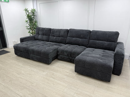 DFS Steller XL Power Chaise Recliner Sofa In Nuova Black Fabric