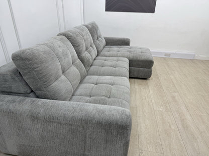 DFS Steller L Shape Power Slider Sofa In Mist Grey