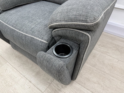 DFS Trek Power Recliner Chair In Charcoal Fabric
