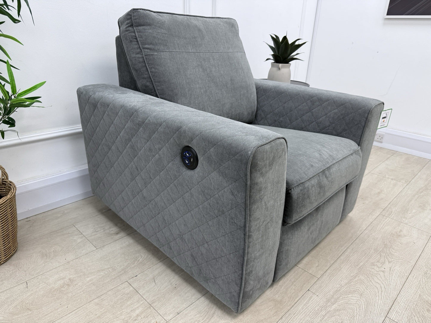 DFS Horace / Orka Power Recliner Chair In Graphite Fabric