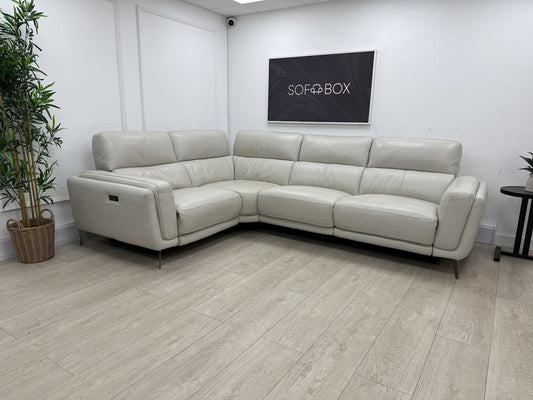 DFS San Antonio Power Recliner Corner Sofa In Fossil Leather