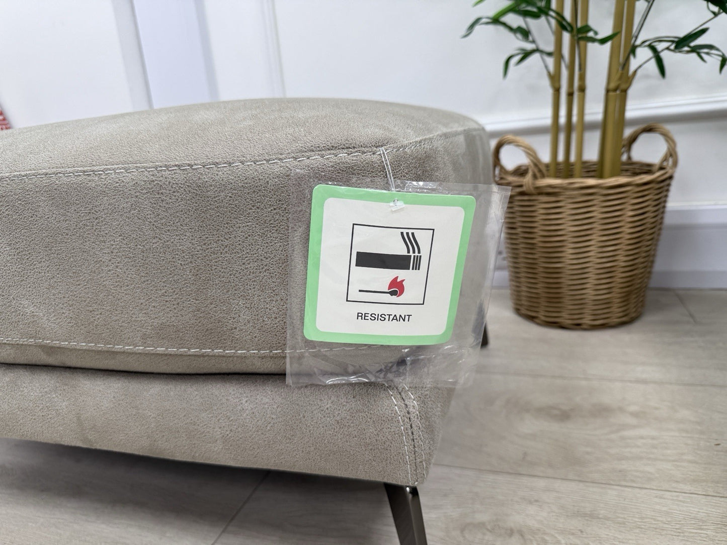 DFS San Mateo Footstool In Arizona Stone Fabric