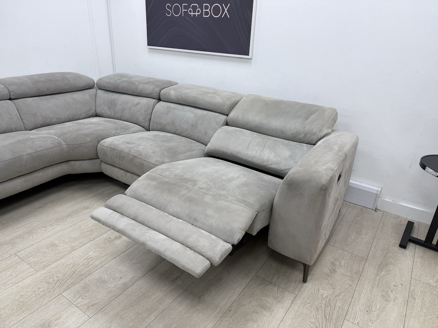 Fishpools Bella Power Recliner Corner Sofa & Amalfi Swivel Chair Set Dove Grey