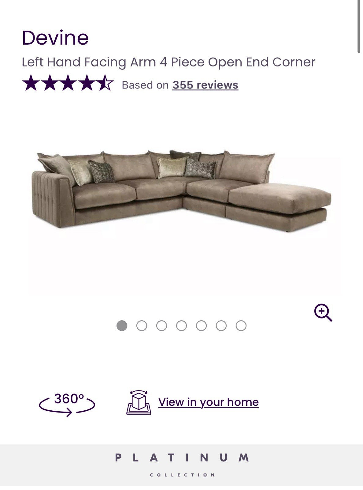 DFS Devine Corner Sofa In Chocolate Combination