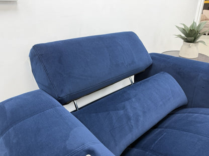 DFS Showcase Power Recliner Chair With Arm Console Cinesound In Blue