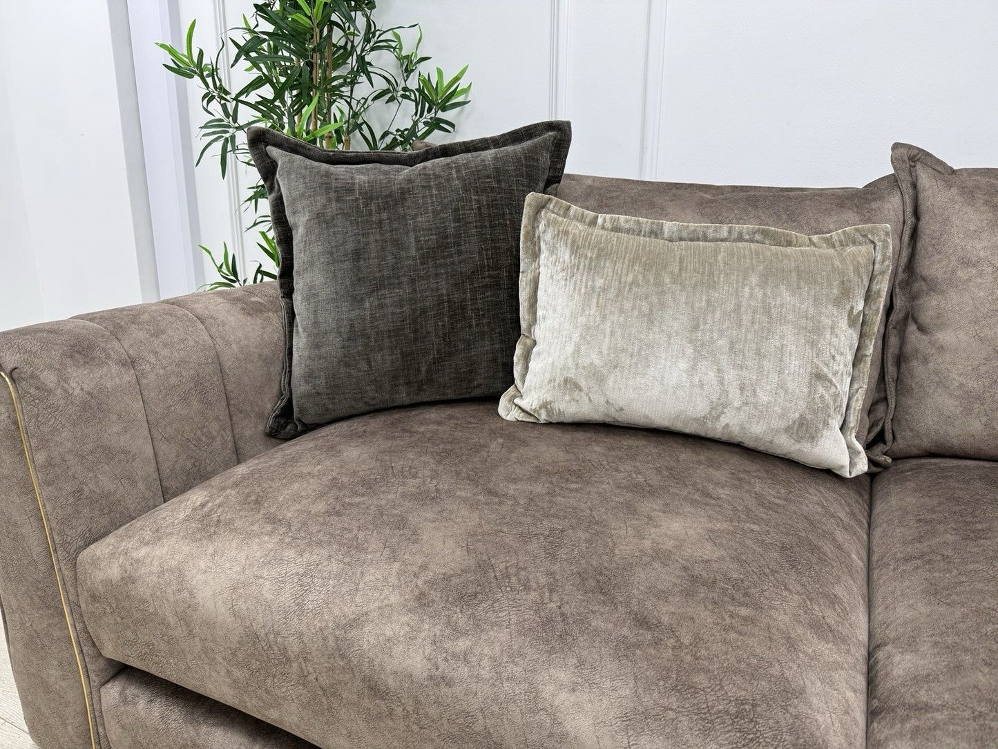 DFS Devine Left Hand Facing Corner Sofa In Chocolate Combination