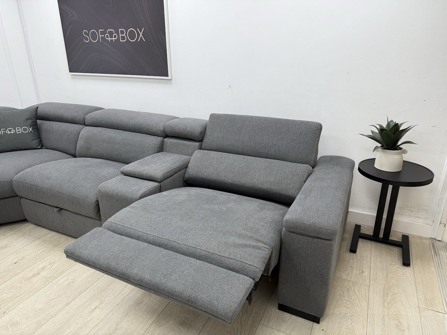 DFS Hike / Wander Storeaway Power Recliner Corner Sofa In Grey