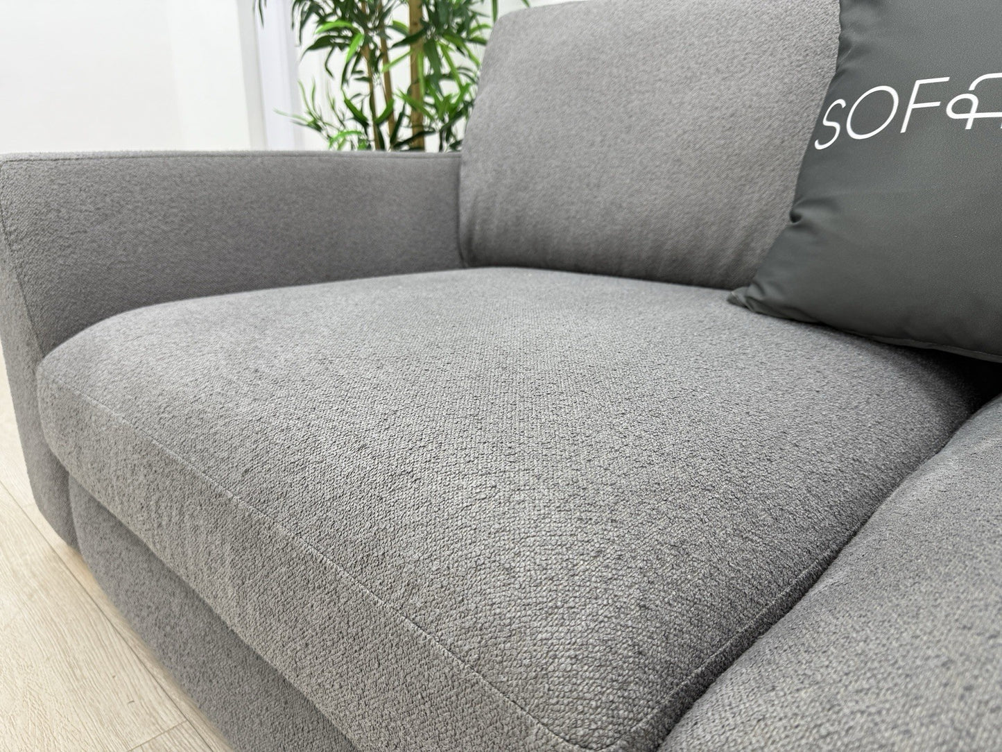 DFS Calix 3 Seater Sofa In Grey Bouclé Fabric