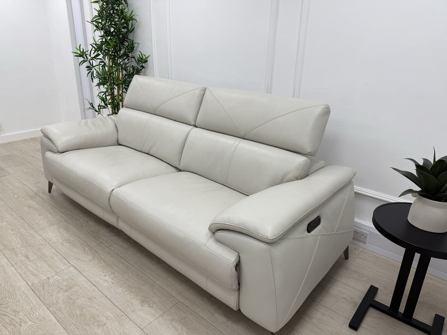 DFS Caldo 3 Seater Power Recliner Sofa In Fossil Leather