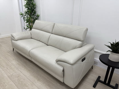 DFS Caldo 3 Seater Power Recliner Sofa In Fossil Leather