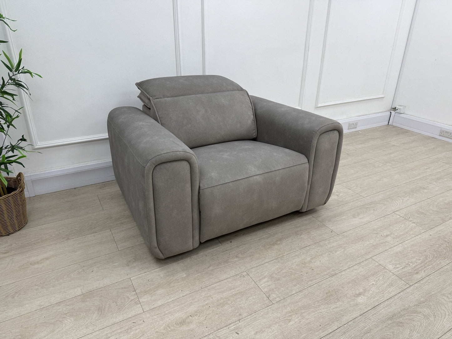Sofology Premiere Power Recliner Love Seat In Lifestyle Flecked Mocha Fabric