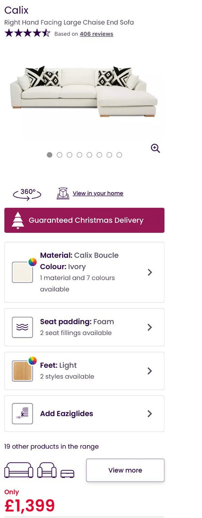 DFS Calix Boucle Corner Sofa & Accent Chair Set In Ivory