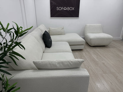 DFS Calix Boucle Corner Sofa & Accent Chair Set In Ivory