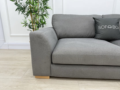 DFS Calix 3 Seater Sofa In Grey Bouclé Fabric
