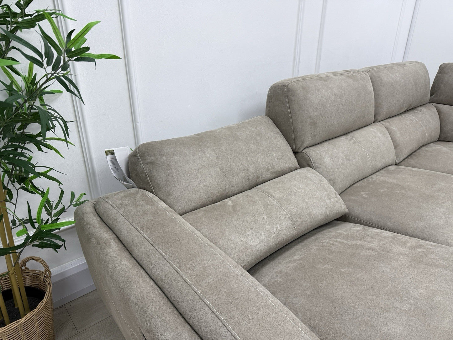 DFS San Mateo Power Recliner Corner Sofa In Arizona Stone Fabric