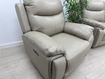 DFS Trek Power Recliner Chair In Taupe Leather
