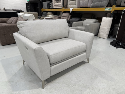 DFS New Libby Motion Cuddler Chair In Silver Fabric