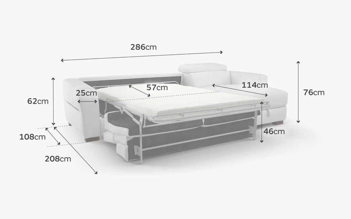 Sofology Metropolitan Fabric 4 Seater Chaise Sofa Bed with Storage