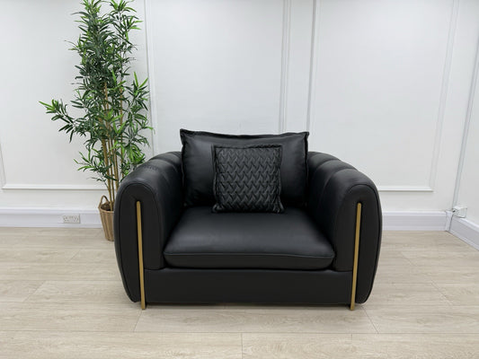 Sofology The Empress Love Seat In Black Leather