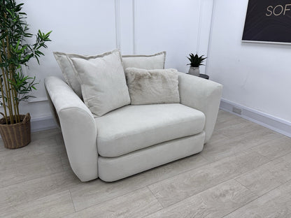 DFS Alani Cuddle Chair Loveseat Sofa In Cream Fabric