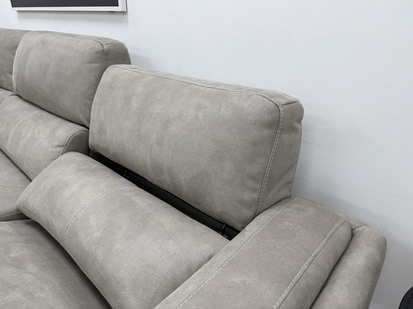 DFS San Mateo Power Recliner Corner Sofa In Misty Arizona Fabric