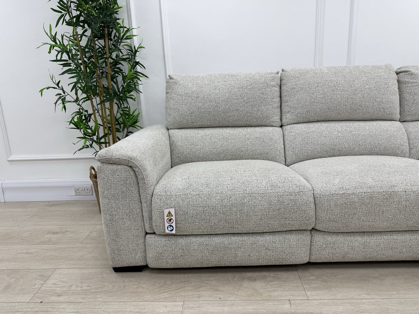 DFS Arwen 2 Corner 2 Power Recliner Corner Sofa In Oyster Fabric