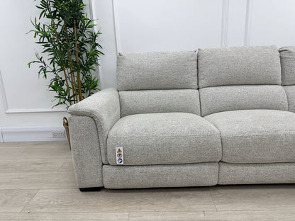 DFS Arwen 2 Corner 2 Power Recliner Corner Sofa In Oyster Fabric