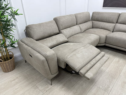 DFS San Mateo Power Recliner Corner Sofa In Arizona Stone Fabric
