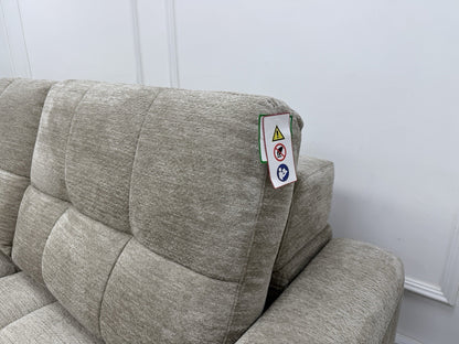 DFS Steller XL Power Recliner Chaise Sofa In Taupe Fabric